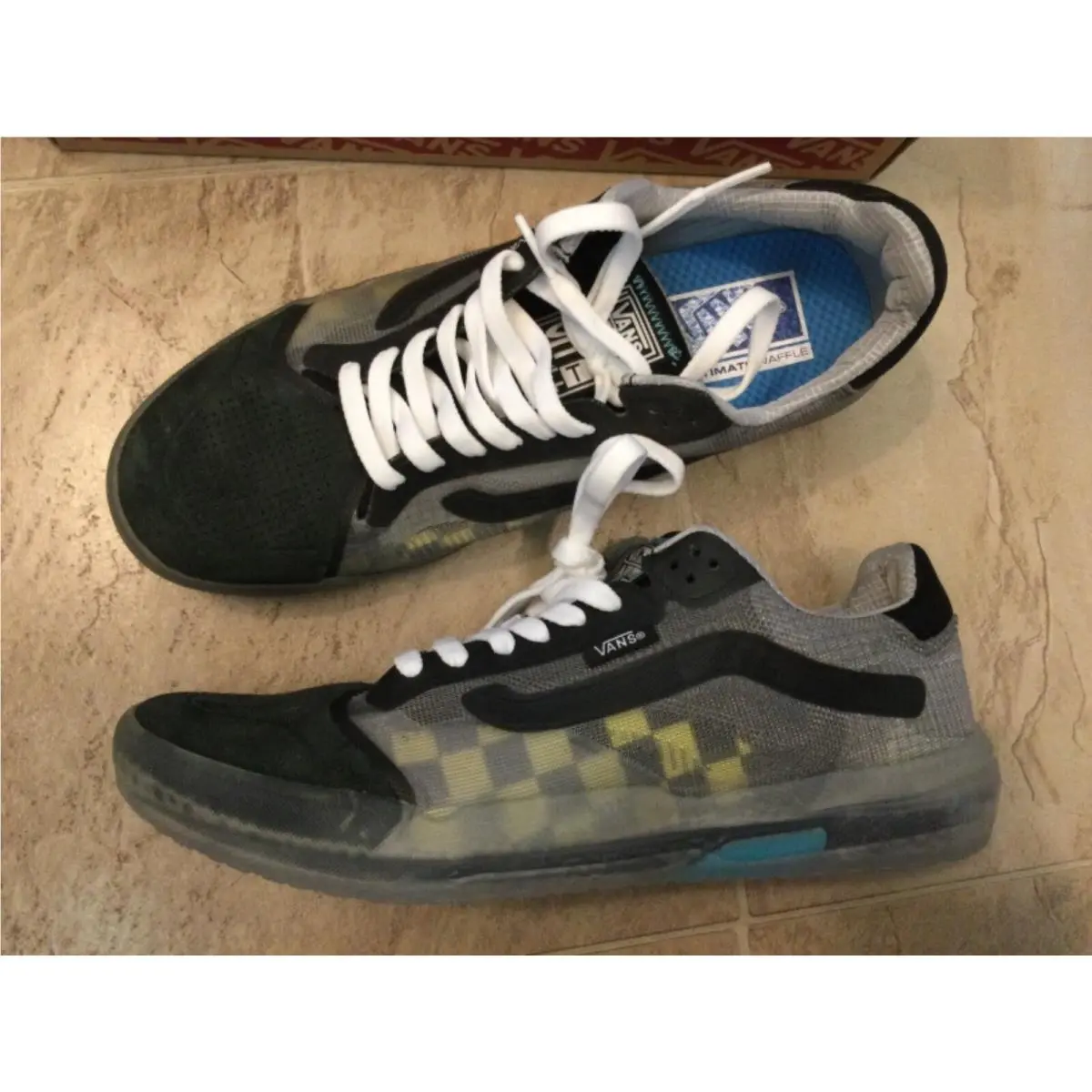 Vans Evendt Rw Ultimate Waffle Clear Seethru Checkered Shoes Women 9 Men 7.5