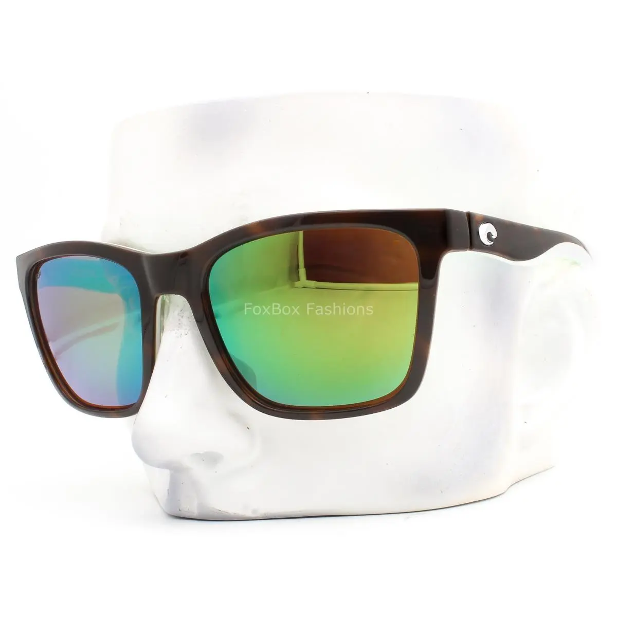 Costa Del Mar Panga Sunglasses Brown Havana on White Seafoam Poly Lens W/case