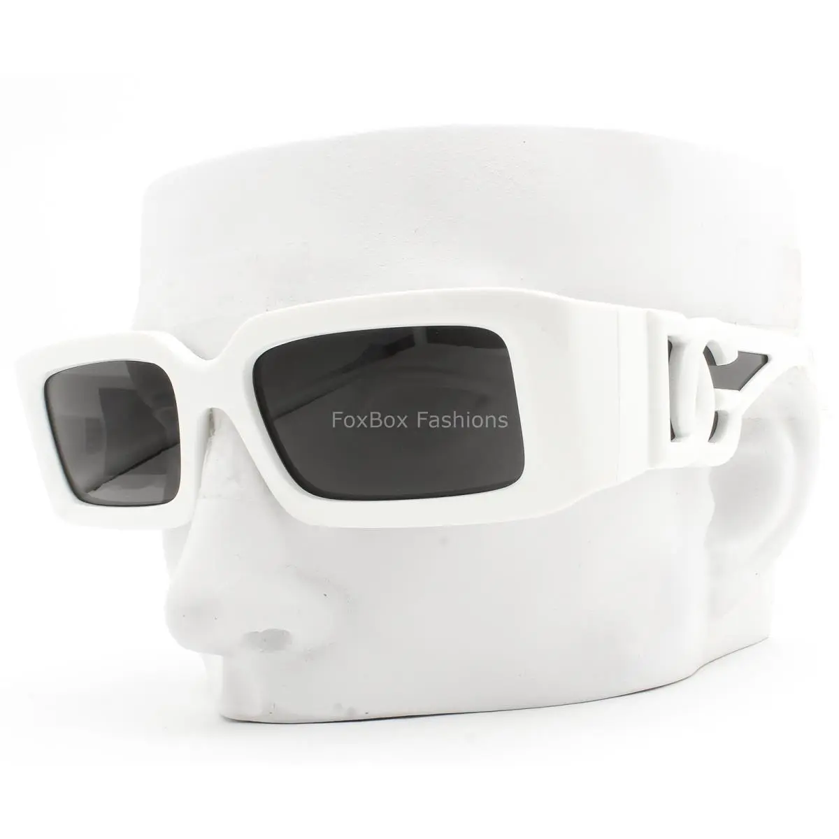 Dolce Gabbana Sunglasses Polished White Dark Gray DG 6197 3312/87 with Case