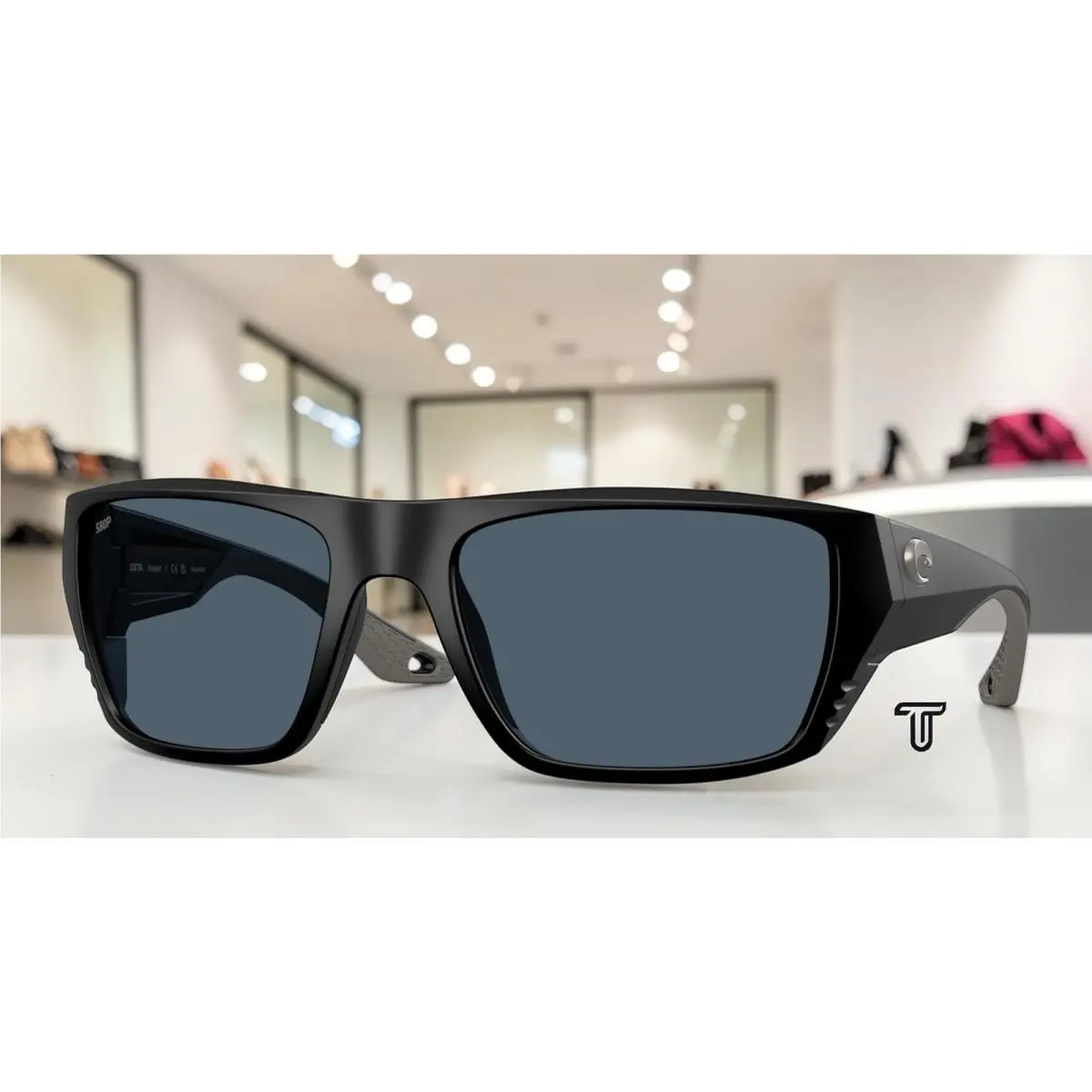 Costa 6S9118 911805 Finlet Matte Black Gray Polarized 59 mm Men`s Sunglasses