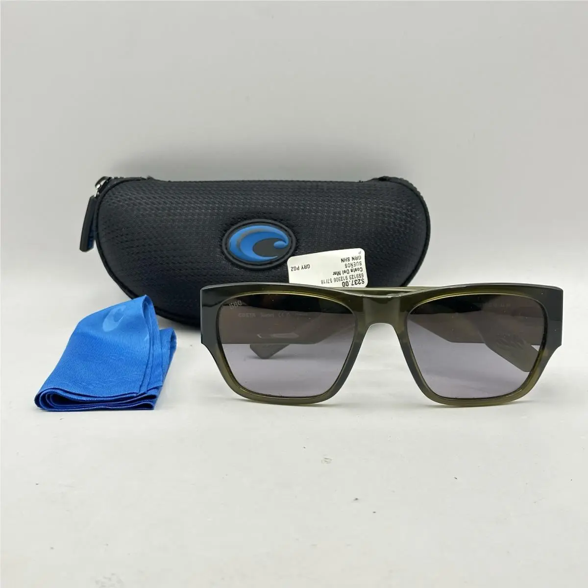 Costa Del Mar Mens Suenos Large Thick Square 580G Polarized Sunglasses Algae