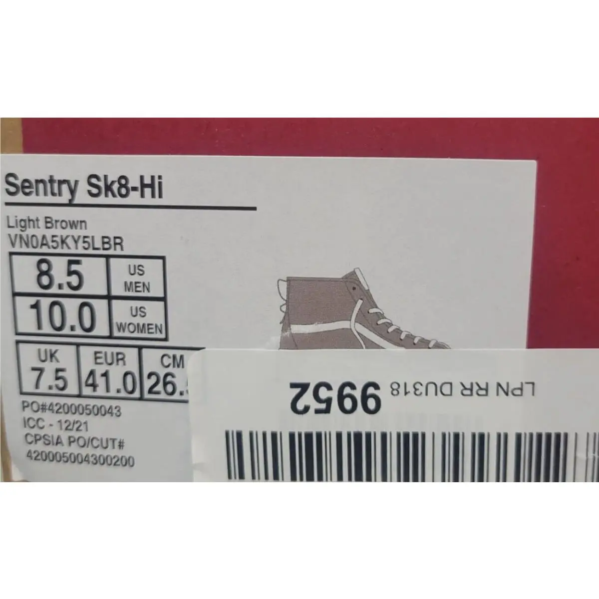 Vans shoes - Vans Sentry Sk8-Hi WC - Sentry - VN0A5KY5LBR - Light Brown 6