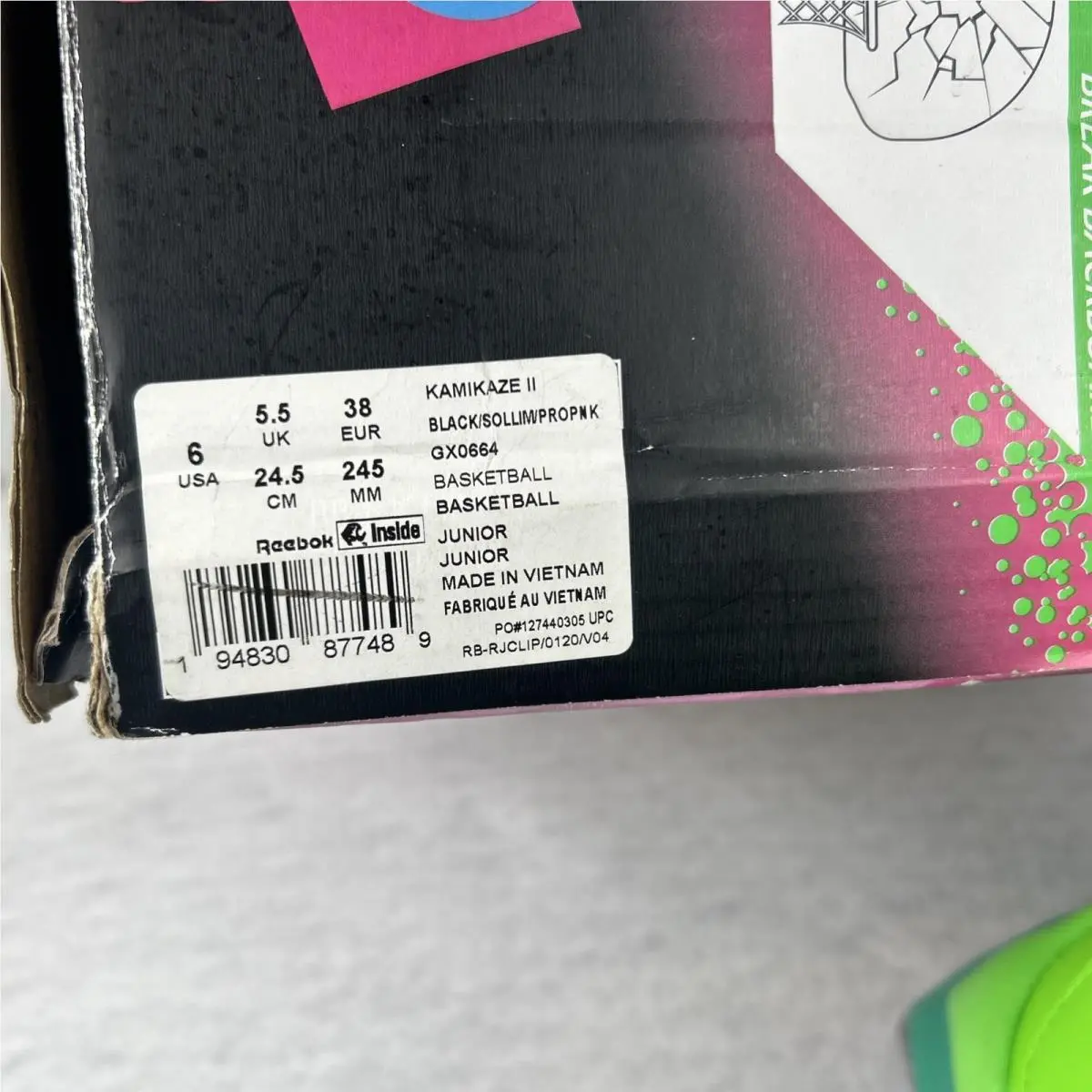 Reebok shoes - Reebok Kamikaze 2 - Kamikaze - GY8070 - Multicolor, Manufacturer: Black/Proud Pink/Solar Lime 5