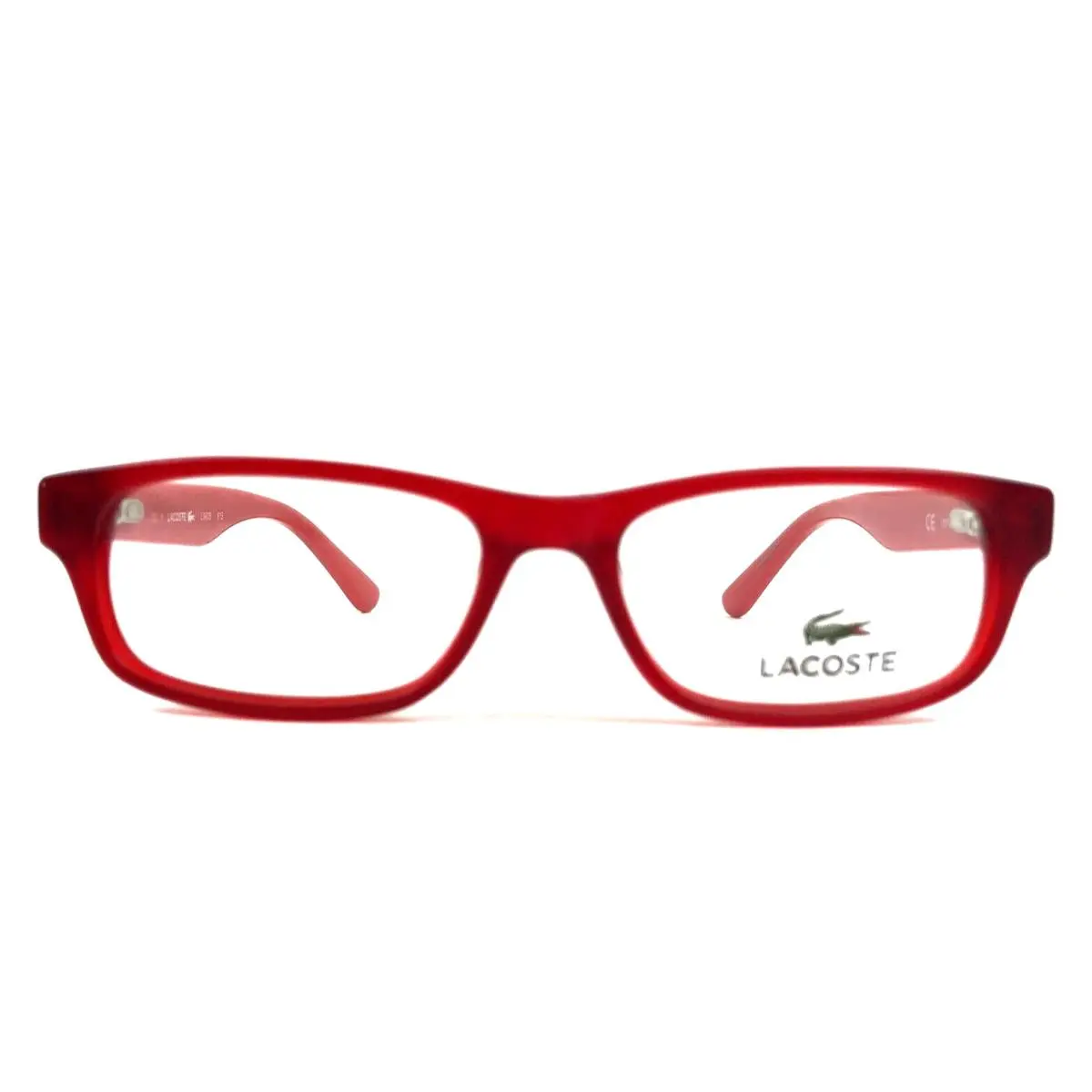 Kids Eyeglasses Frames L3605 615 Red Rectangle Full Rim 45-14-130 by Lacoste