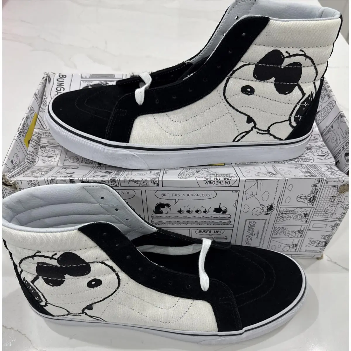 Vans 2017 Limited Edition Sk8 Reissue X Peanuts Joe Cool Snoopy Mens Size 11.5