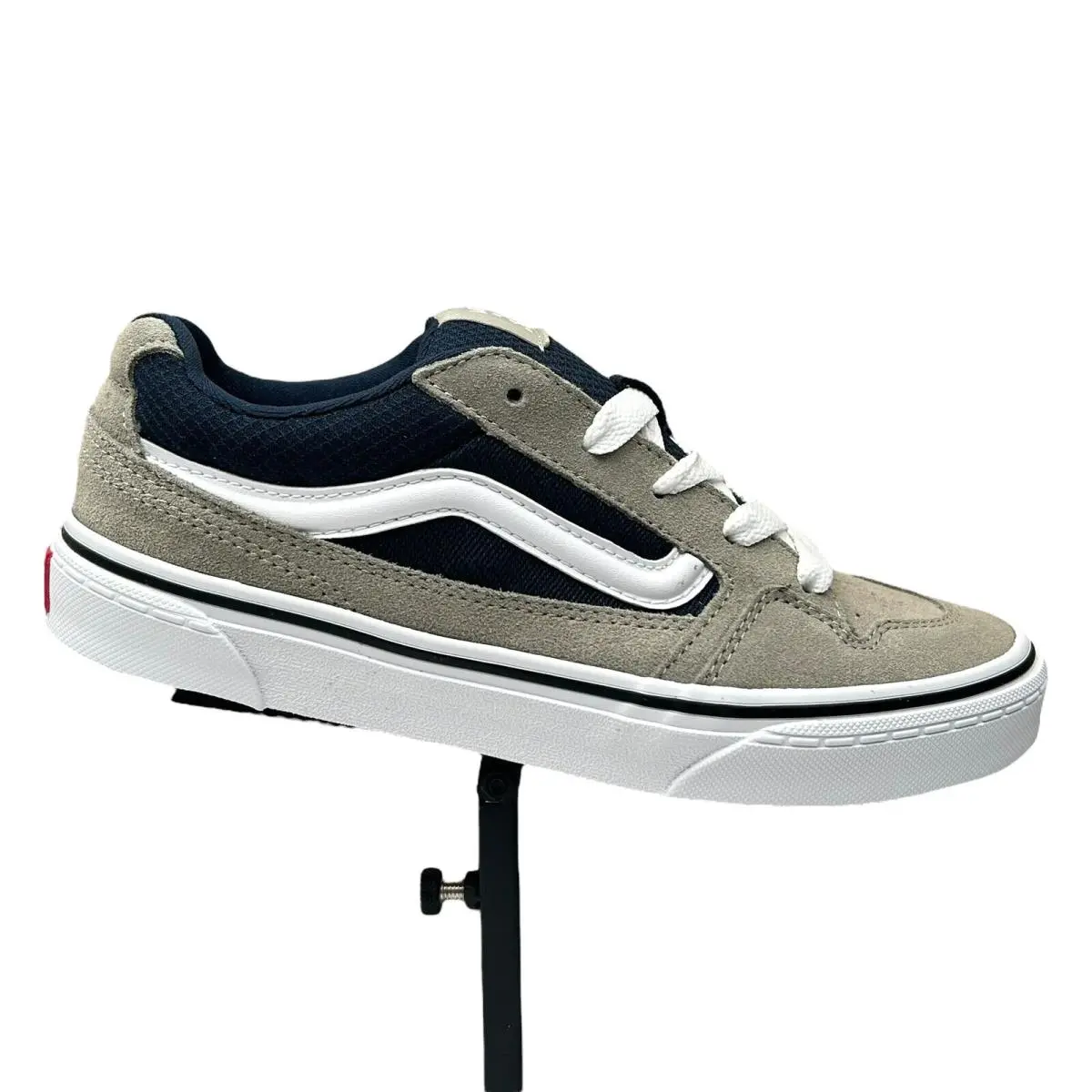 Vans Caldrone Youth Boy`s Suede Sneakers Size 4 Gray/navy Blue Classic Style