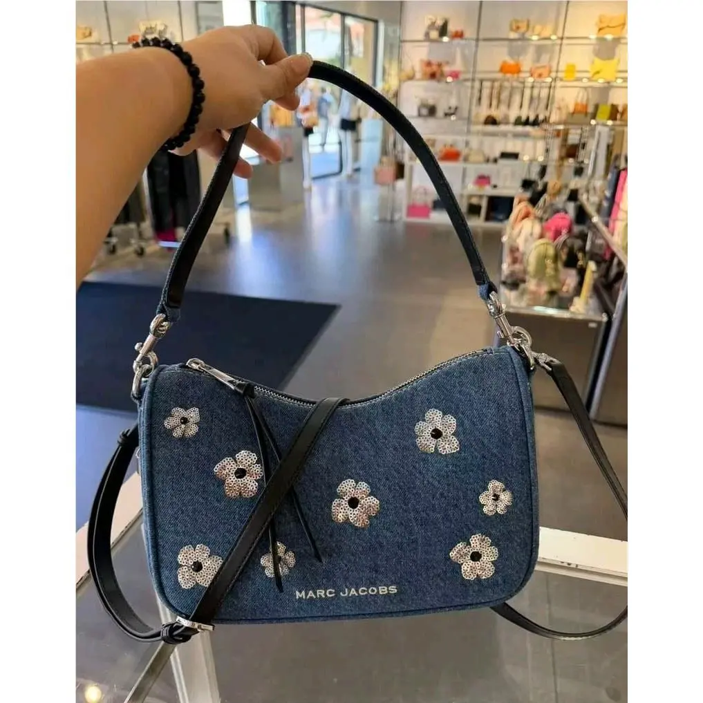 Marc Jacobs Daisy Sequin Denim Shoulder Bag
