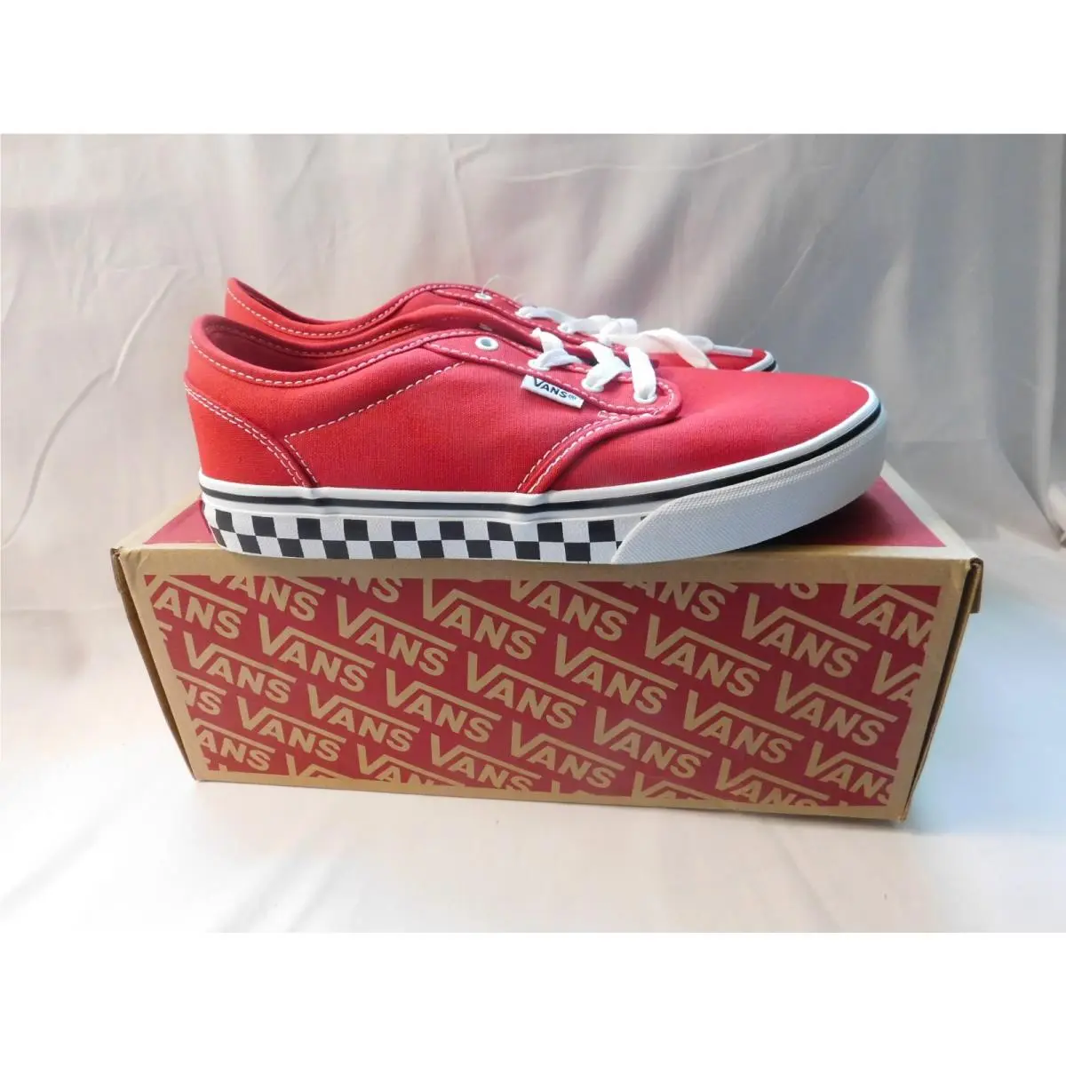 Vans Atwood Red Checker Sneakers Size Youth Kids 6