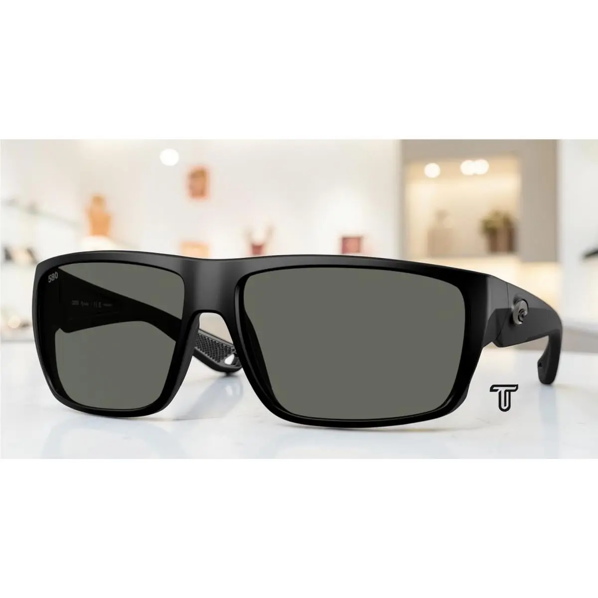 Costa 6S9129 01 Fly Line Matte Black Gray Polarized 64 mm Men`s Sunglasses