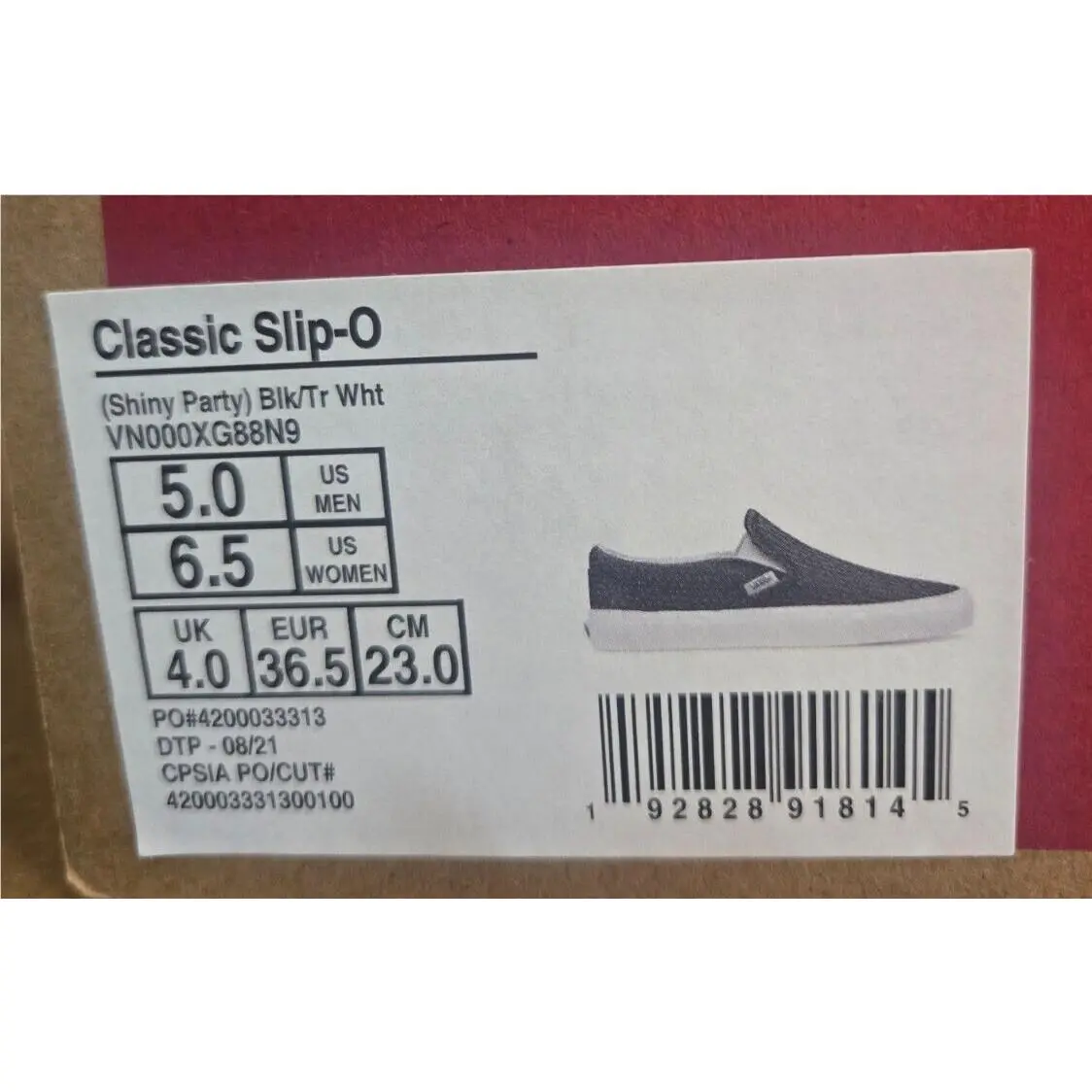 Vans shoes - Vans Classic Slip-On - Classic - VN000XG88N9 - Black True White (UPC: 192828918145) 6