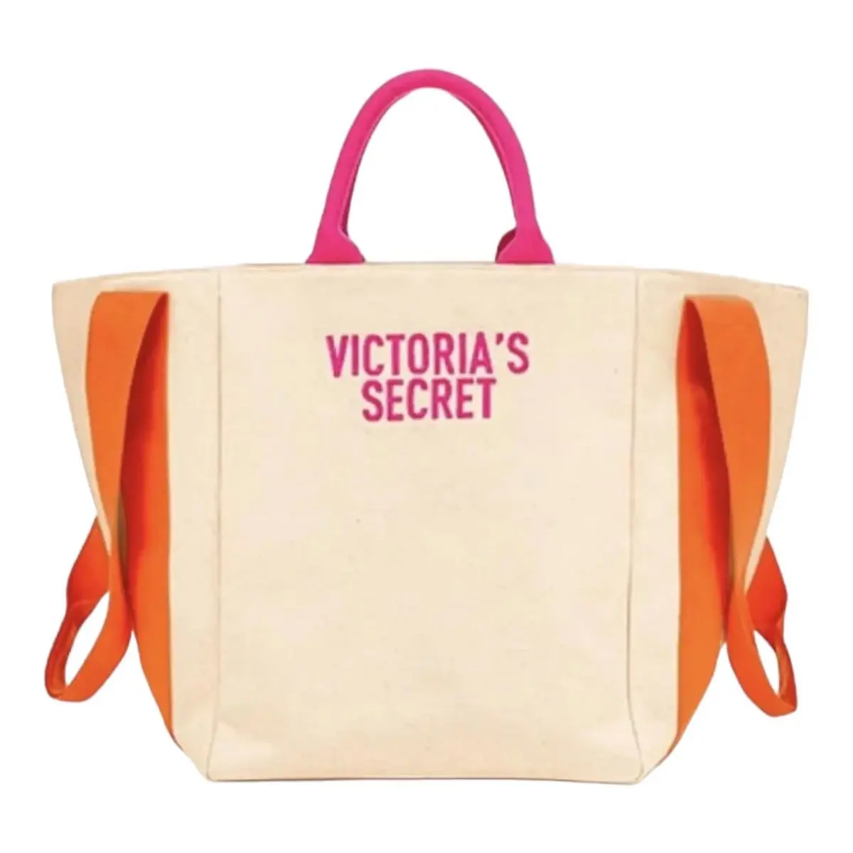 Victorias Secret XL Canvas Tote Bag Beach Bag Two Way Shopper Embroidered