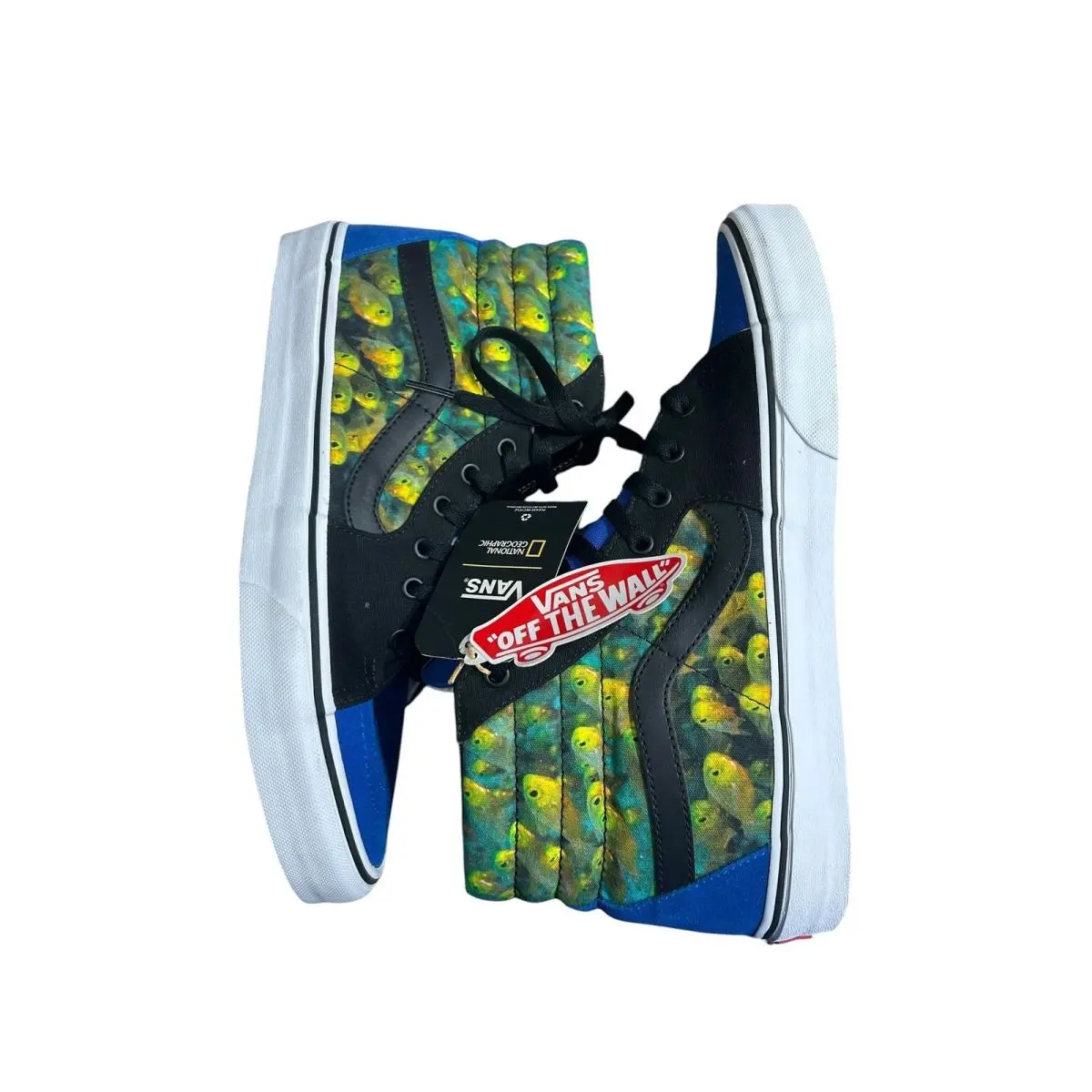 Vans x National Geographic Sk8-Hi Reissue Blue Black Fish Print Mens 12 Sneaker