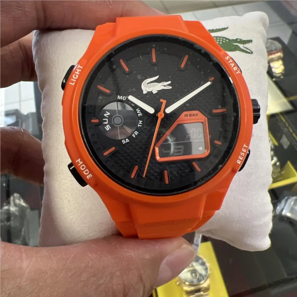 Lacoste LC33 Analog Digital Orange/black Dial Watch Size 45mm 2011369