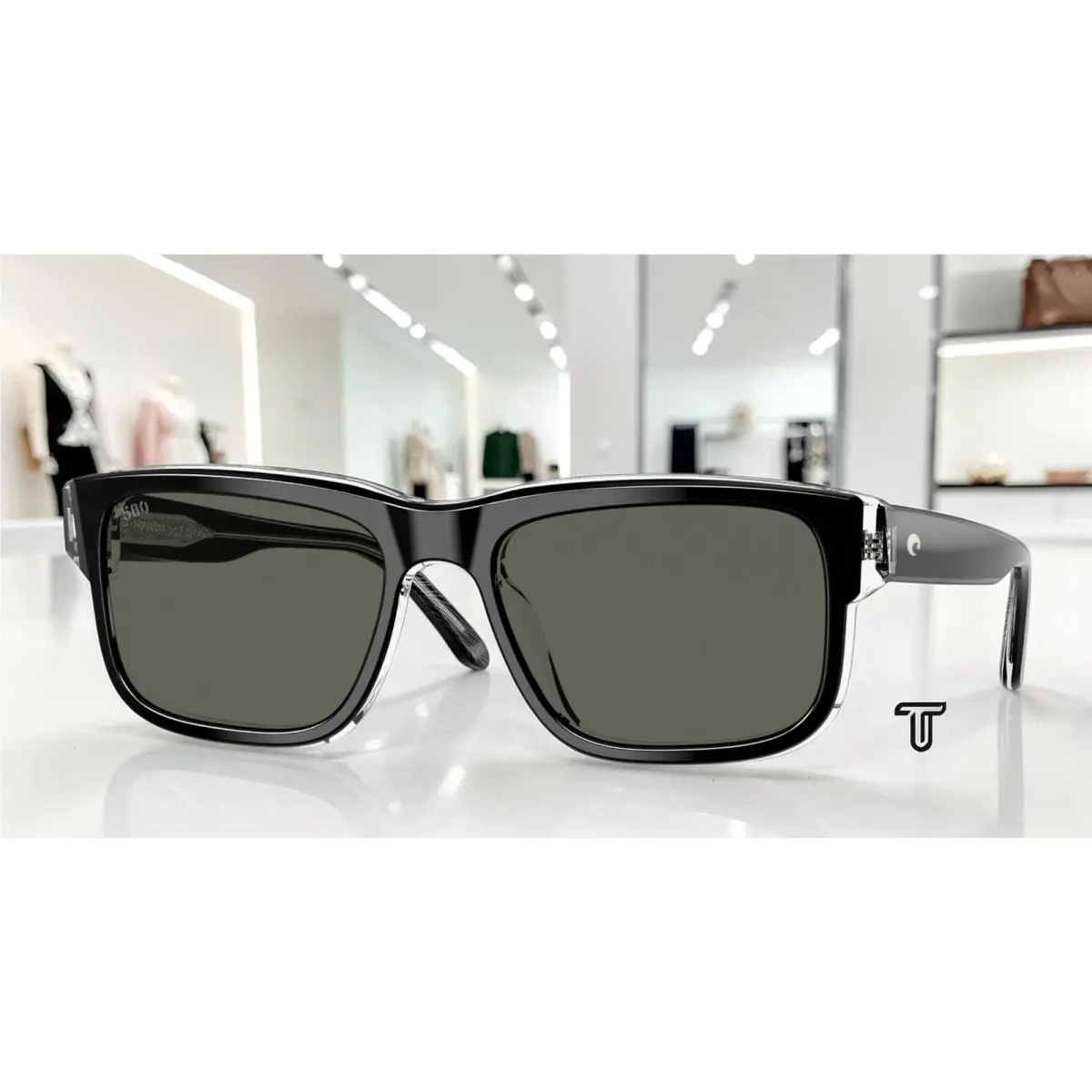 Costa 6S2020 202001 Shipwrecks Black Gray Polarized 54 mm Unisex Sunglasses - Frame: Black, Lens: Gray