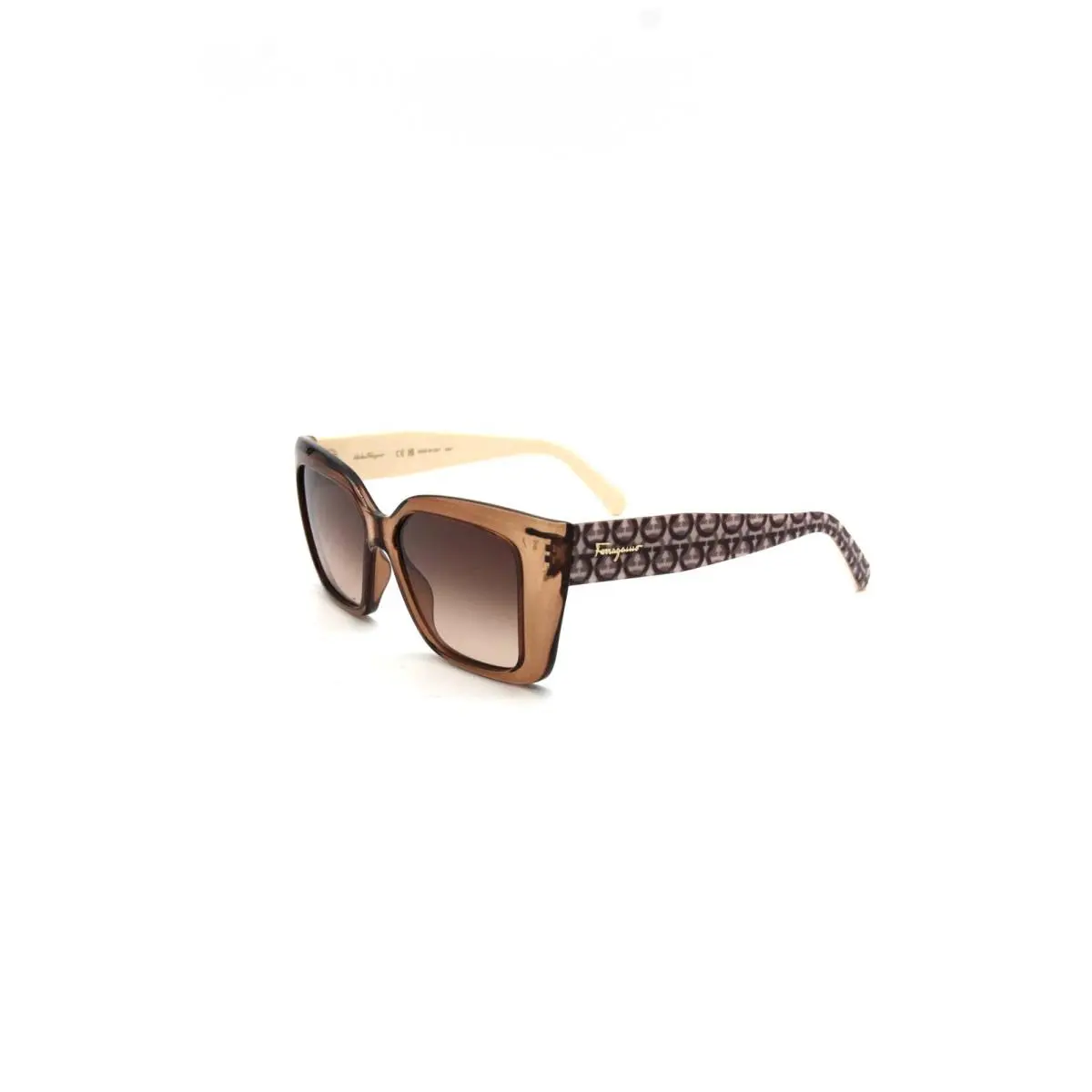 Ferragamo SF-1042S 232 Crystal Brown Sunglasses with Brown Lenses by Salvatore Ferragamo
