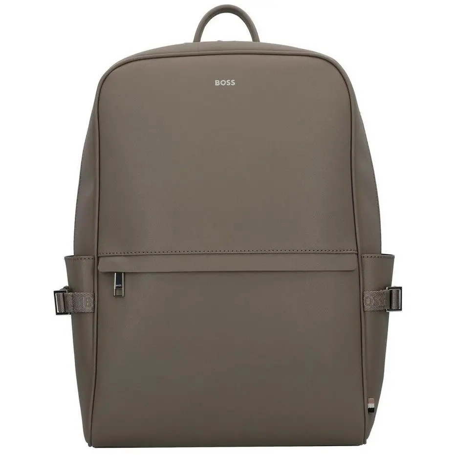 Hugo Boss Mens Backpack Tan Brown Regenerated Leather Zair