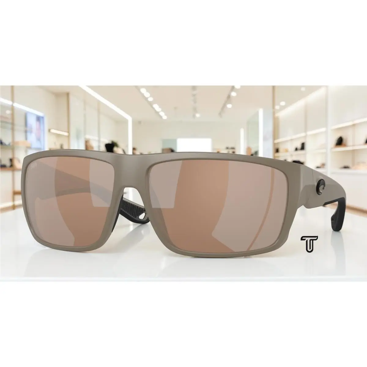 Costa 6S9129 14 Fly Line Sand Copper Silver Polarized 64 mm Men`s Sunglasses