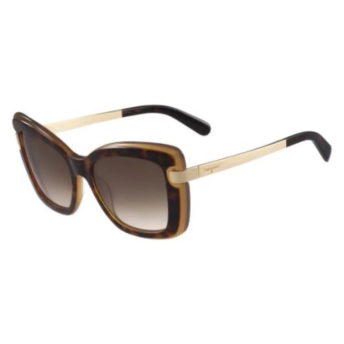 Salvatore Ferragamo Havana Brown Oversized Cat Eye Sunglasses Retails