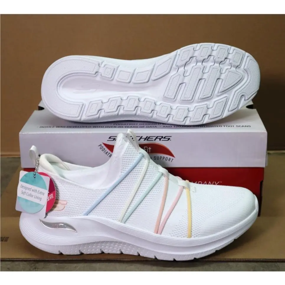 Skechers Arch Fit 2.0-Colorful Road Sneakers White/multi Women`s Size 11