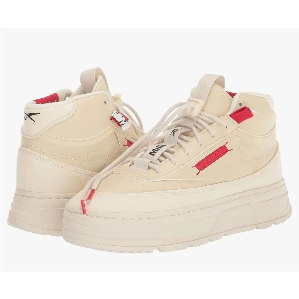 Reebok Club C Geo Mid Vegan Platform Sneakers High Top Casual Shoes 10