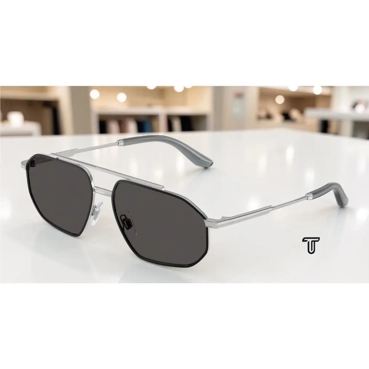 Dolce Gabbana DG2328 132487 Silver Matte Black Dark Grey 59mm Men`s Sunglasses
