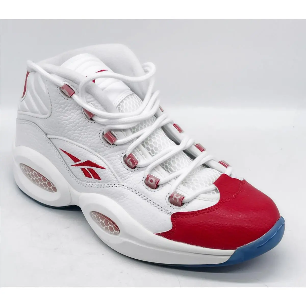 Reebok Question Mid Sneakers Size 10.5 Mens White Pearlized Red 2012 79757