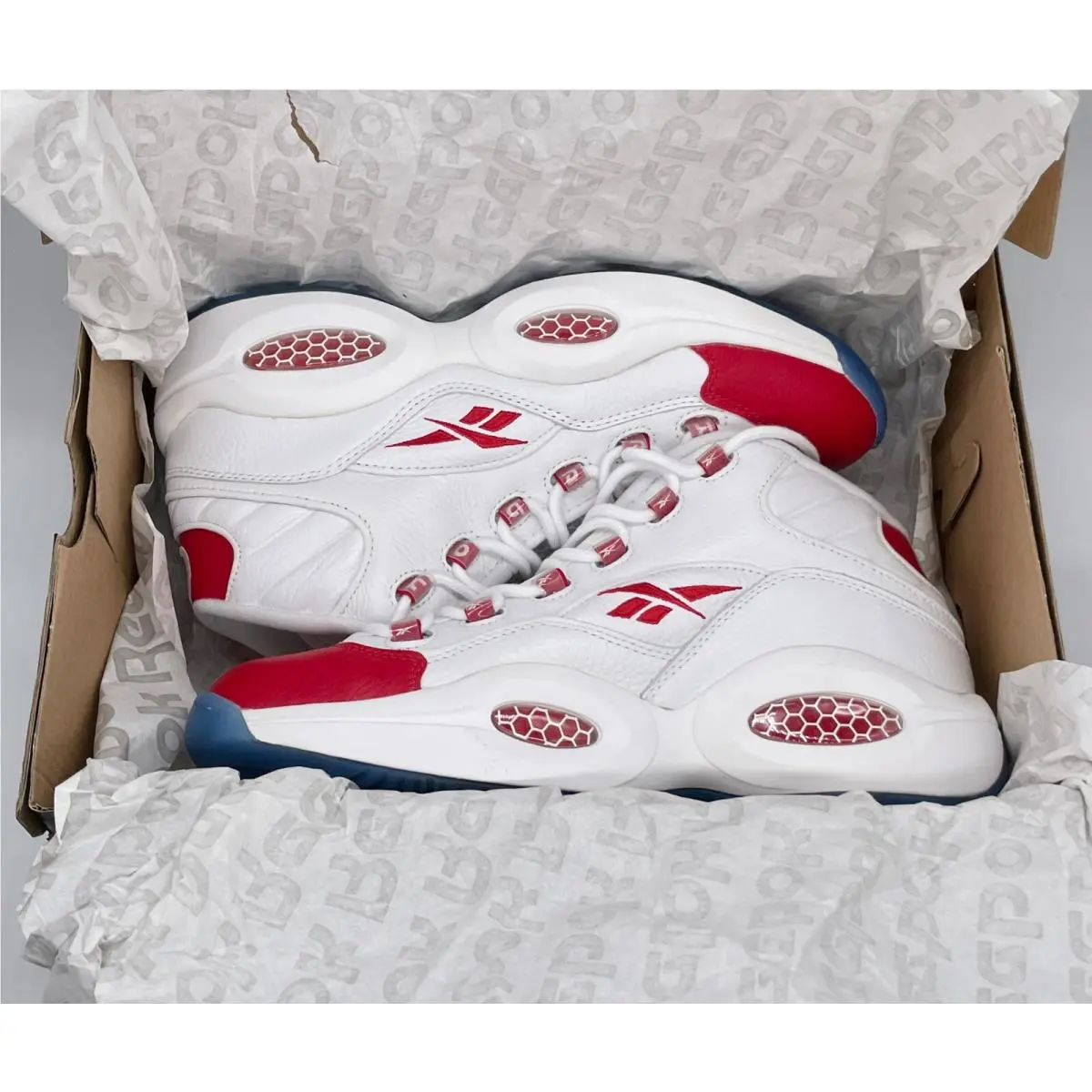 Reebok shoes - Reebok Question Mid - Question Mid - 79757 - White Pearlized Red 9