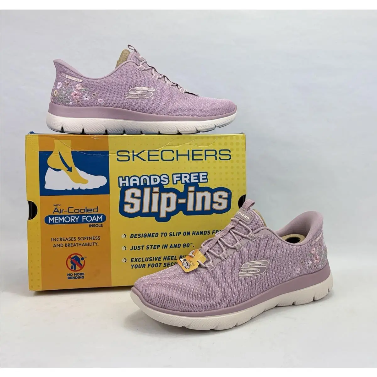 Skechers Slip-ins Summits Spring Blossom Sneaker Shoes Mauve Women 6.5