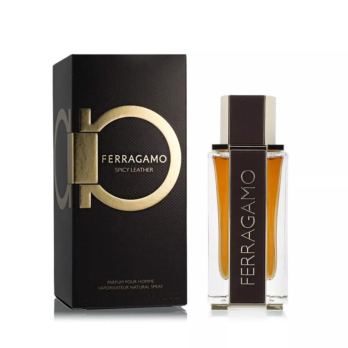 Men`s Spicy Leather Edp Spray 3.4 oz Fragrances by Salvatore Ferragamo