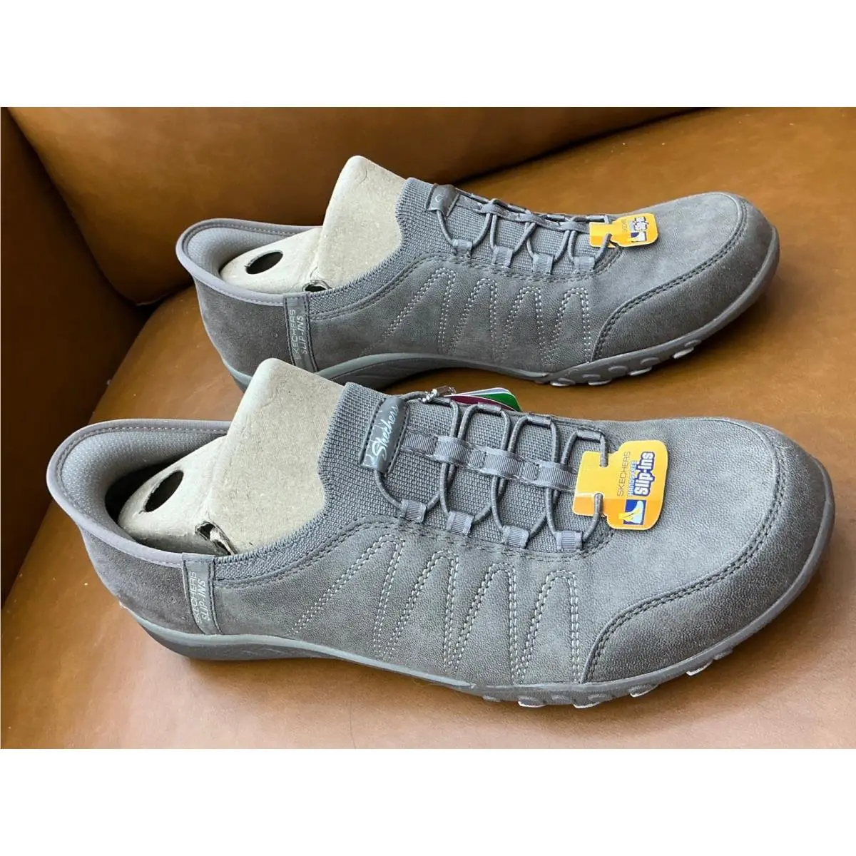 Skechers Slip-ins Breathe-easy Home-body Womens 10 Dark Taupe Relaxed Fit
