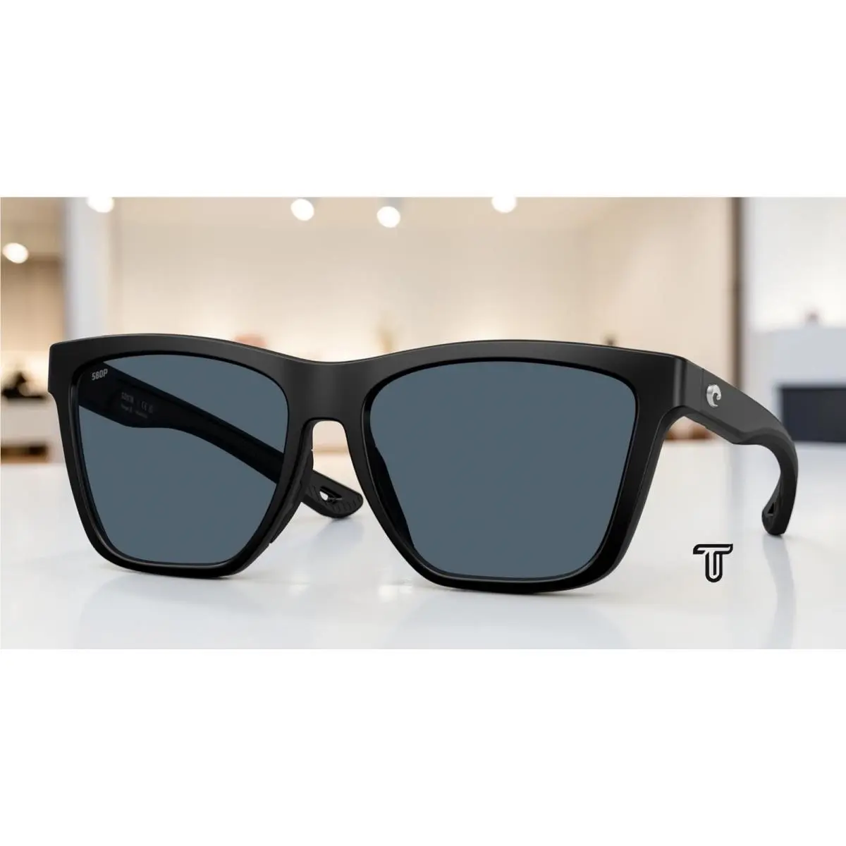 Costa 6S9122 07 Panga Ii Matte Black Gray Polarized 57 mm Women`s Sunglasses - Frame: Matte Black, Lens: Gray