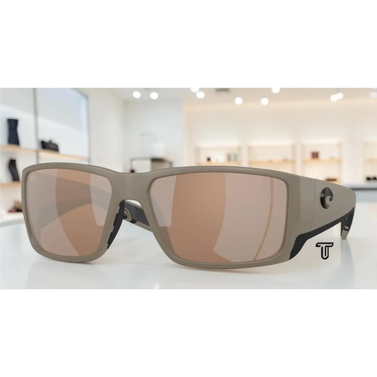 Costa 6S9078 18 Blackfin Pro Sand Copper Silver Polarized 60 mm Men`s Sunglasses - Frame: Matte Sand, Lens: Copper Silver Mirror