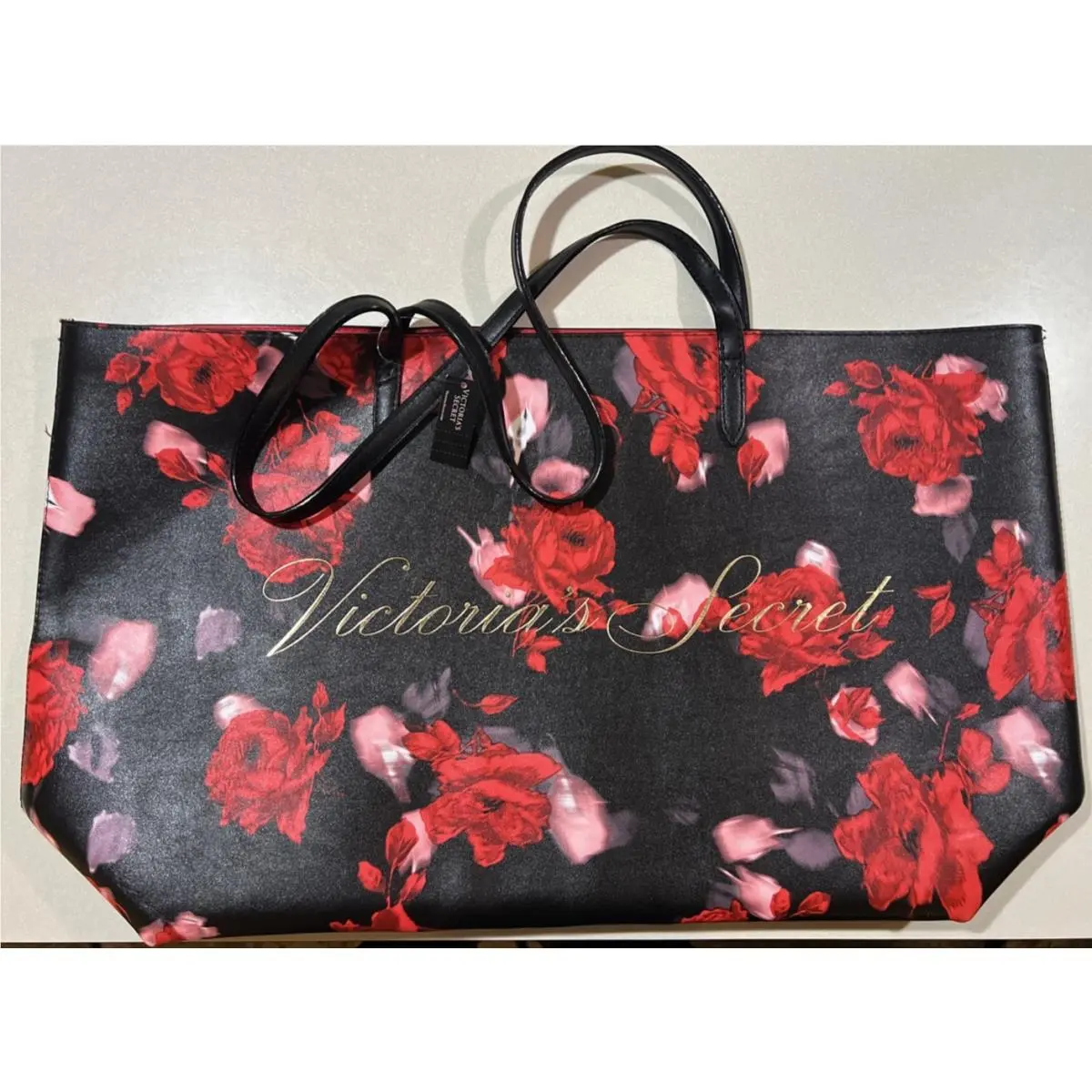 2019 Victoria`s Secret Limited Edition Large Red Floral Rose Tote Bag by Victoria's Secret