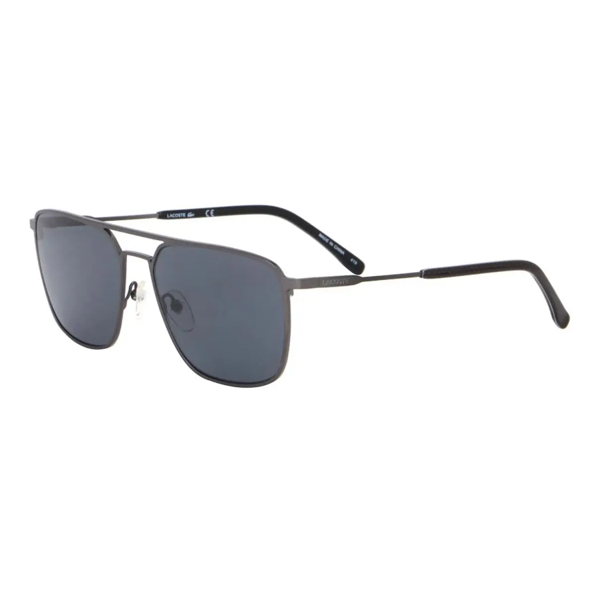 Sleek Dapper Men`s Lacoste Rectangle Sunglasses L194S 033 Black Gray
