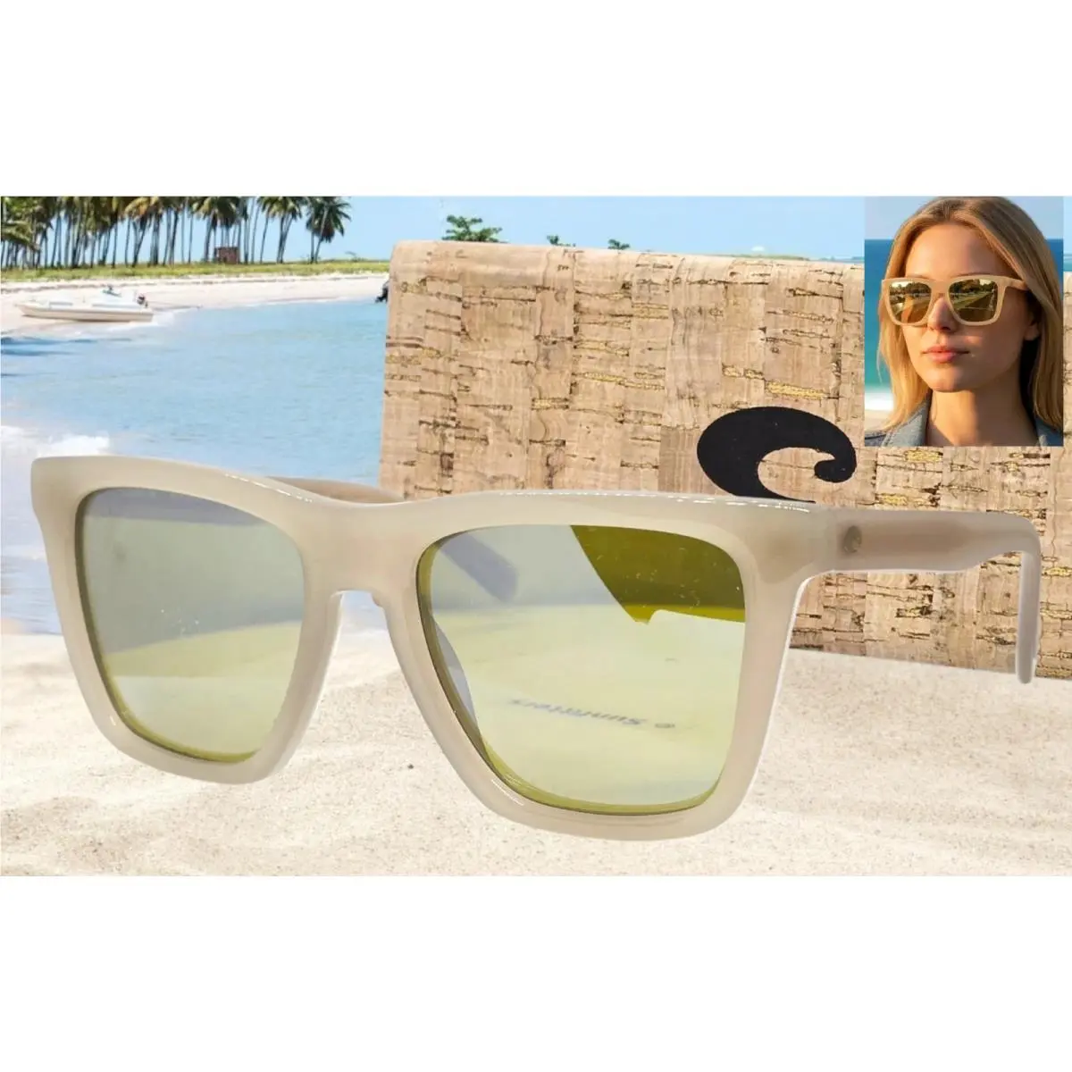 Costa Del Mar Sea Foam/sunrise Silver Keramas Polarized 580G Sunglasses