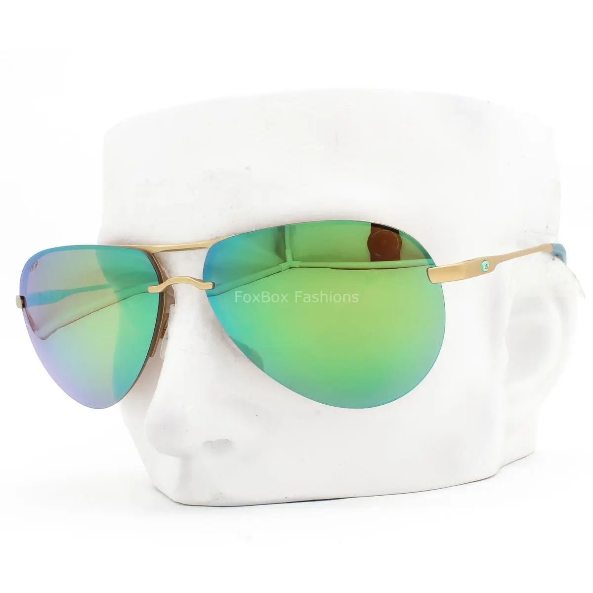 Costa Del Mar Helo Sunglasses Matte Champagne Gold Green Polarized 580P W/case