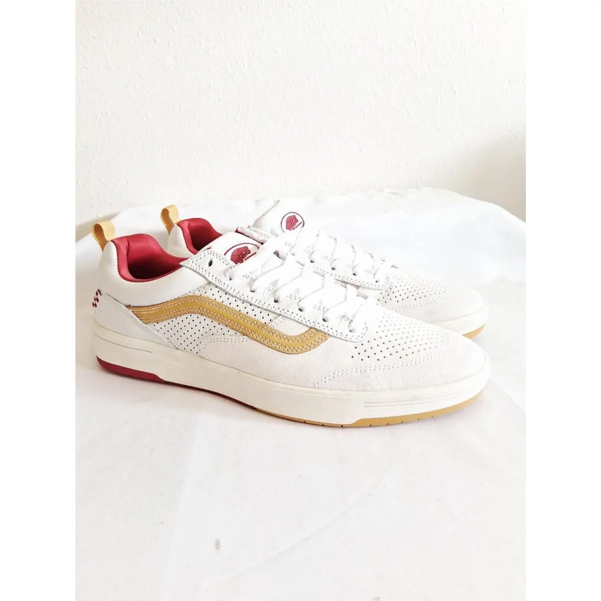 Vans Zahba Vintage Sport Red White Beige Skate Mens Size 13