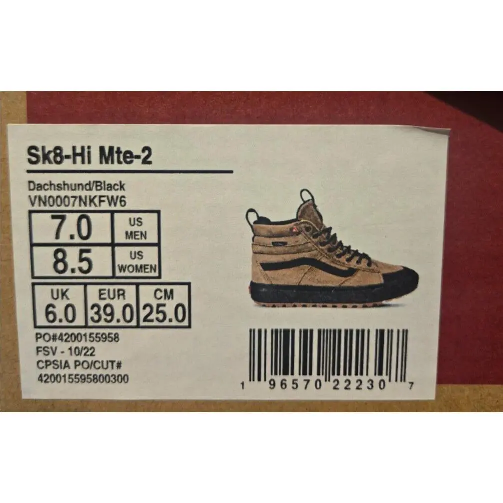 Vans shoes - VANS Sk8-Hi Mte - Mte - VN0007NKFW6 - Dachshund/Black (UPC: 196570222307) 9