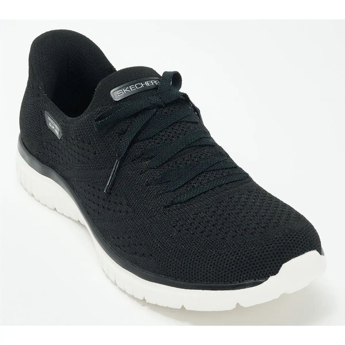Skechers Slip-ins Virtue Knit Fixed Lace Shoes - Flawless Black 11/M
