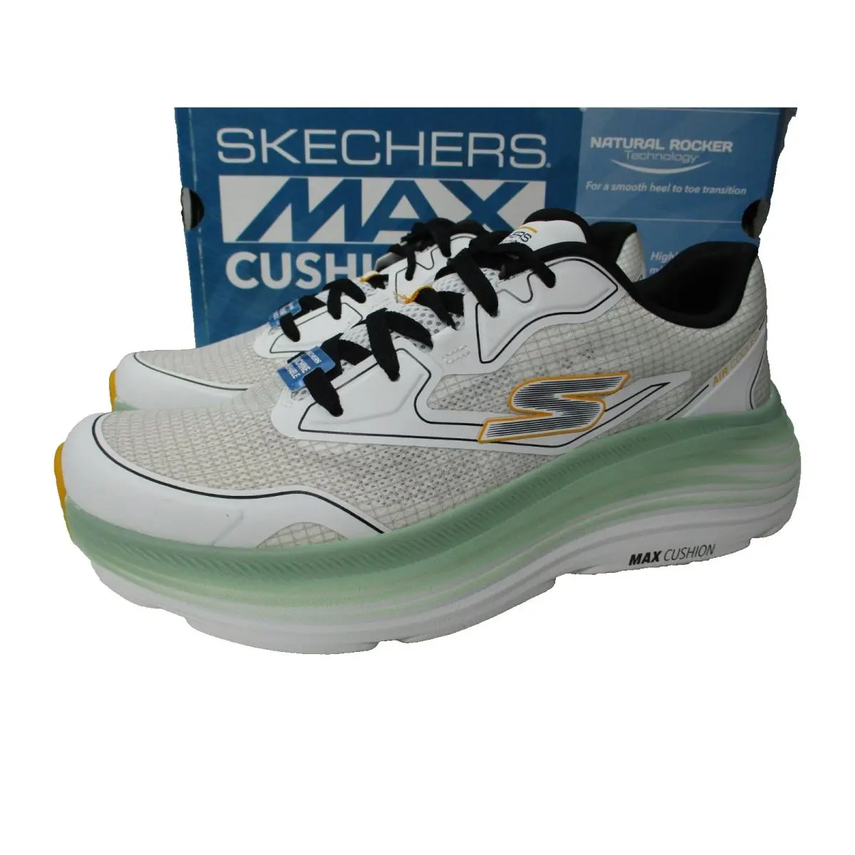 Skechers Max Cushioning Endeavour-space Angle White Sneakers Mens Sz 9.5