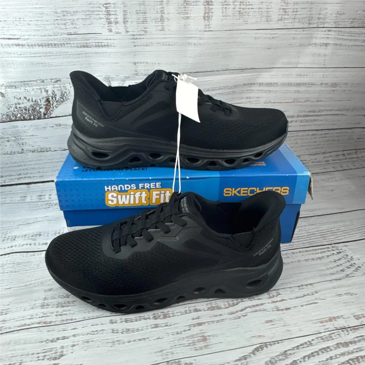 Hands Free Glide Mens US 13 Lite Shoes Black by Skechers