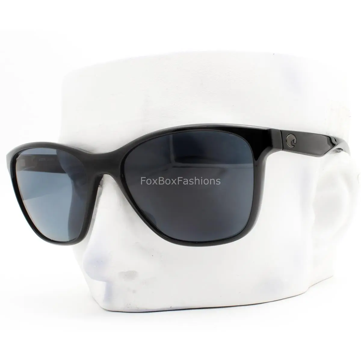 Costa Del Mar Luna Nueva Sunglasses Shiny Black Polarized Gray Poly 580P W/case