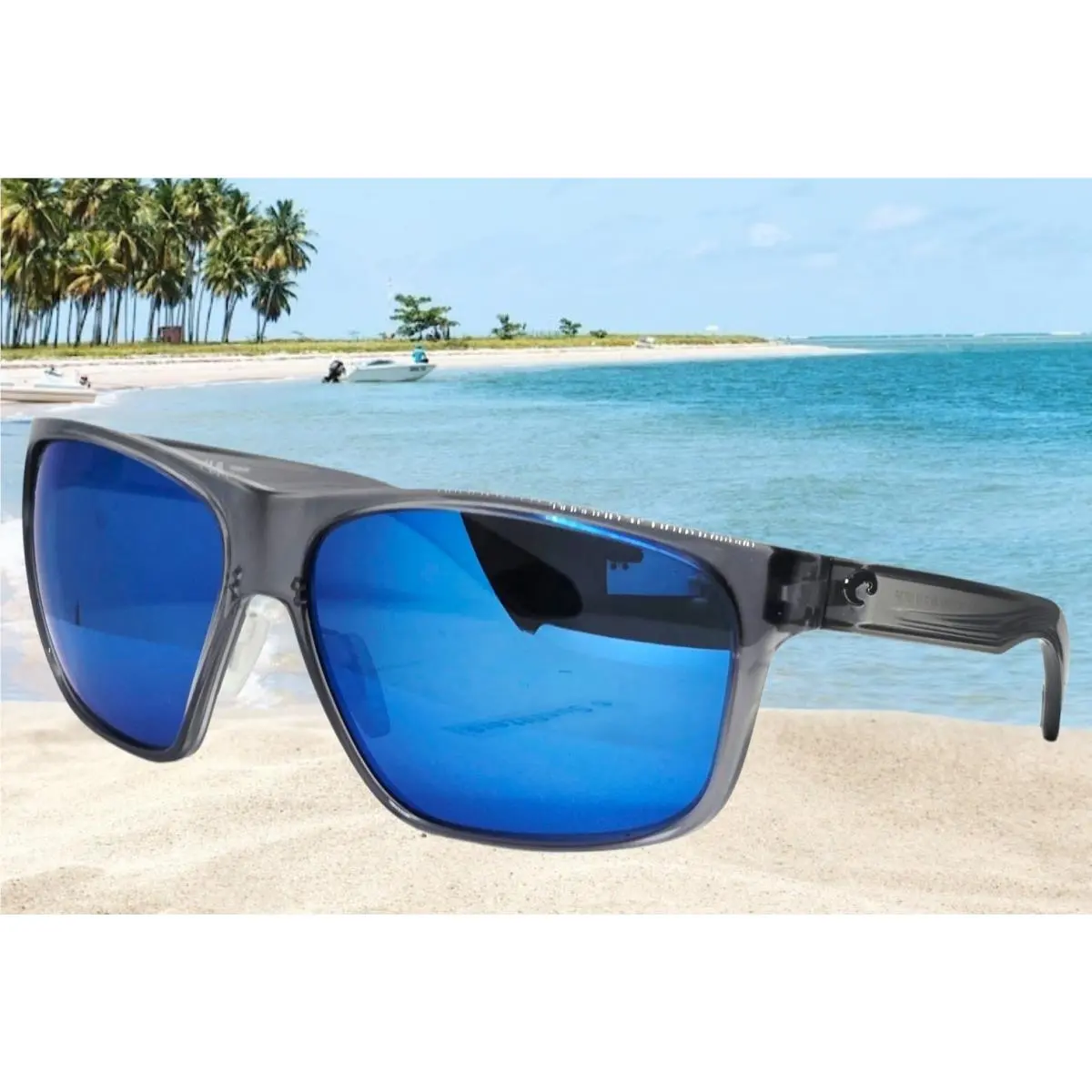Costa Del Mar Gray Crystal/blue Mirror Trades Polarized 580P Sunglasses
