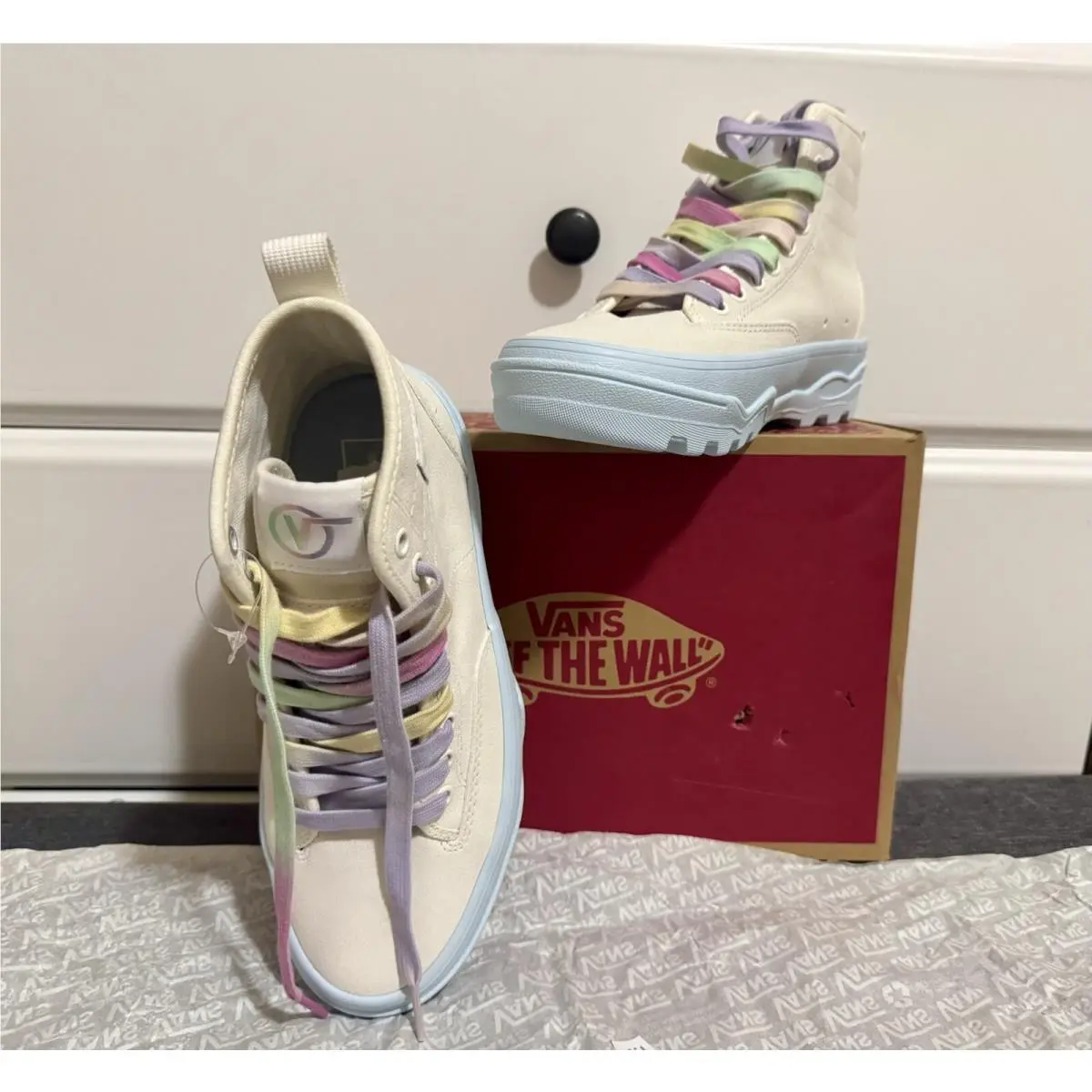 Vans Sentry Wc High-top Shoes - Pastel Pop Marshmallow Mens 6 - Womens 7.5