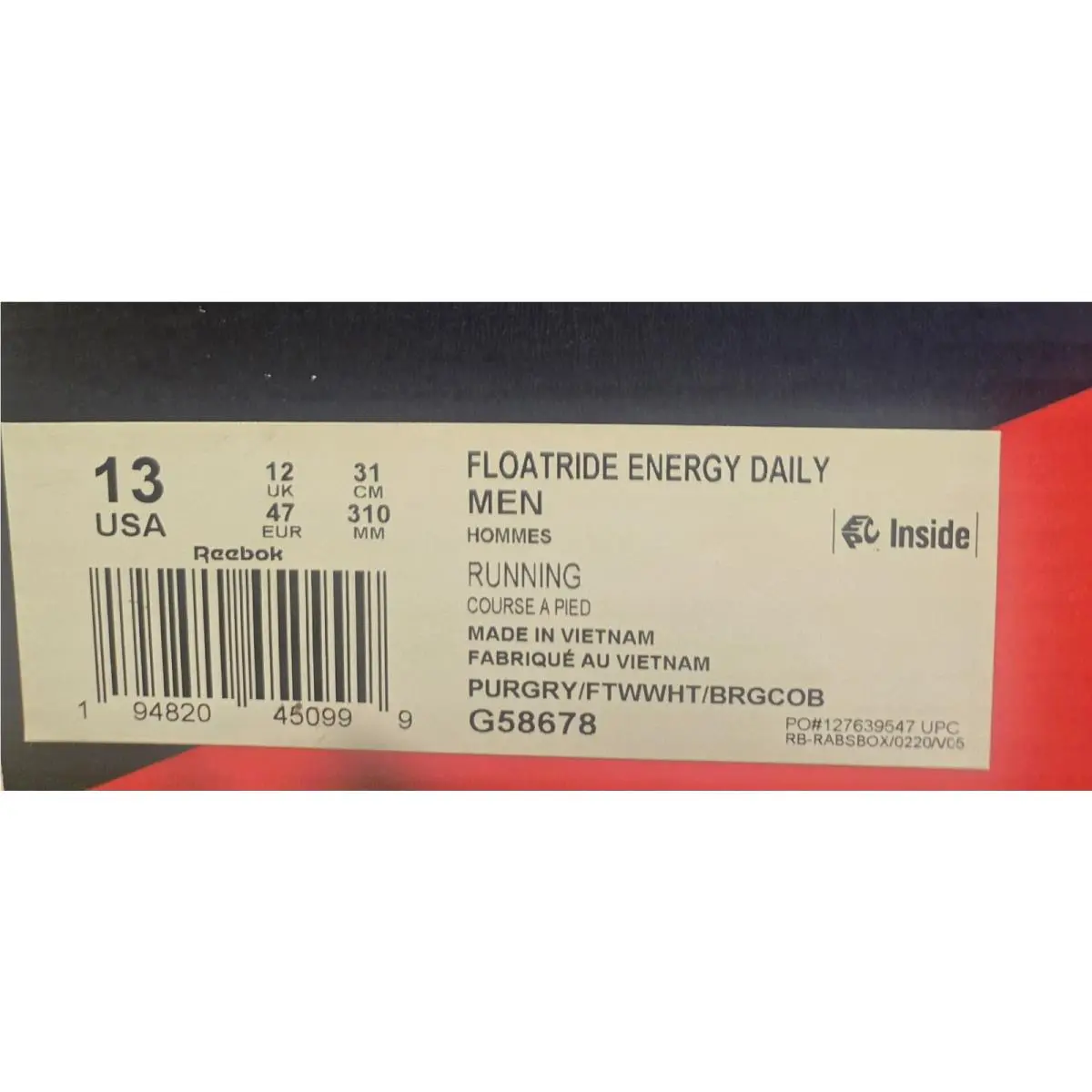 Reebok shoes - Reebok Floatride Energy Daily - Floatride Energy Daily - G58678 - Pure Grey/White/Bright Cobalt (UPC: 194820450999) 7