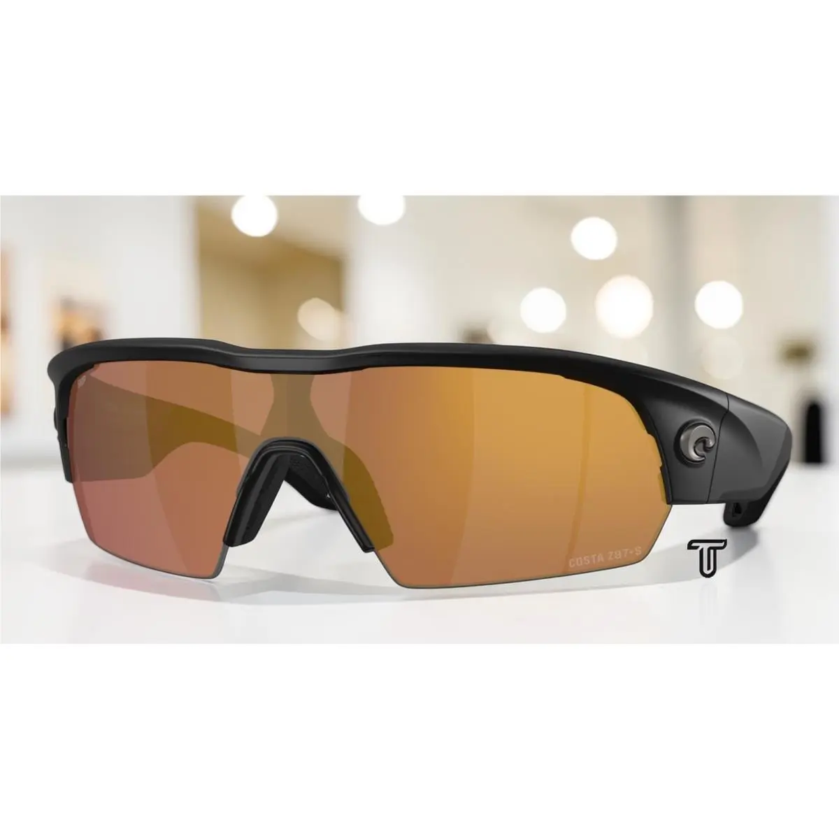 Costa 6S9137 06 Pilothouse Pro Black Gold Mirror Polarized 35mm Men`s Sunglasses