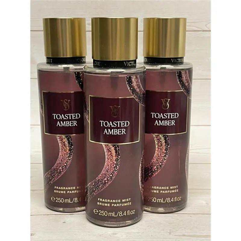 Victoria`s Secret Toasted Amber Fragrance Mist 8.4oz x3