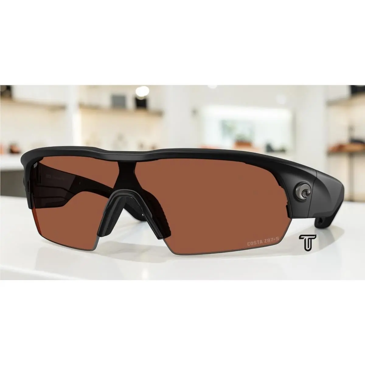 Costa 6S9137 03 Pilothouse Pro Matte Black Copper Polarized 35mm Mens Sunglasses