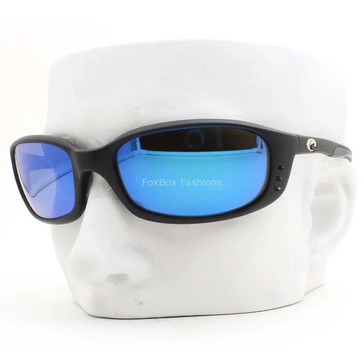 Costa Del Mar Brine Sunglasses Matte Black Blue 580G Polarized Glass with Case