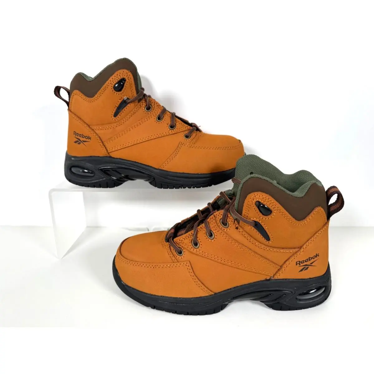 Reebok Tyak RB4388 Men`s Comp Toe Work Hiker Boots Tan 5.5M